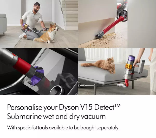 Dyson V15s Detect Submarine Wet and Dry Vacuum Cleaner Yellow and Nickel Clearance