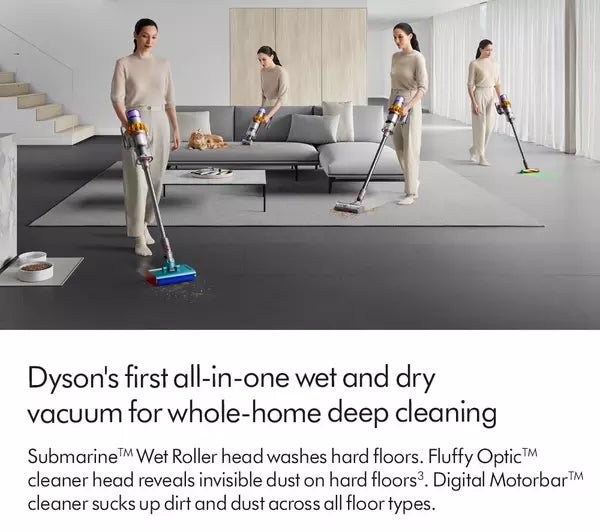 Dyson V15s Detect Submarine Wet and Dry Vacuum Cleaner Yellow and Nickel Clearance