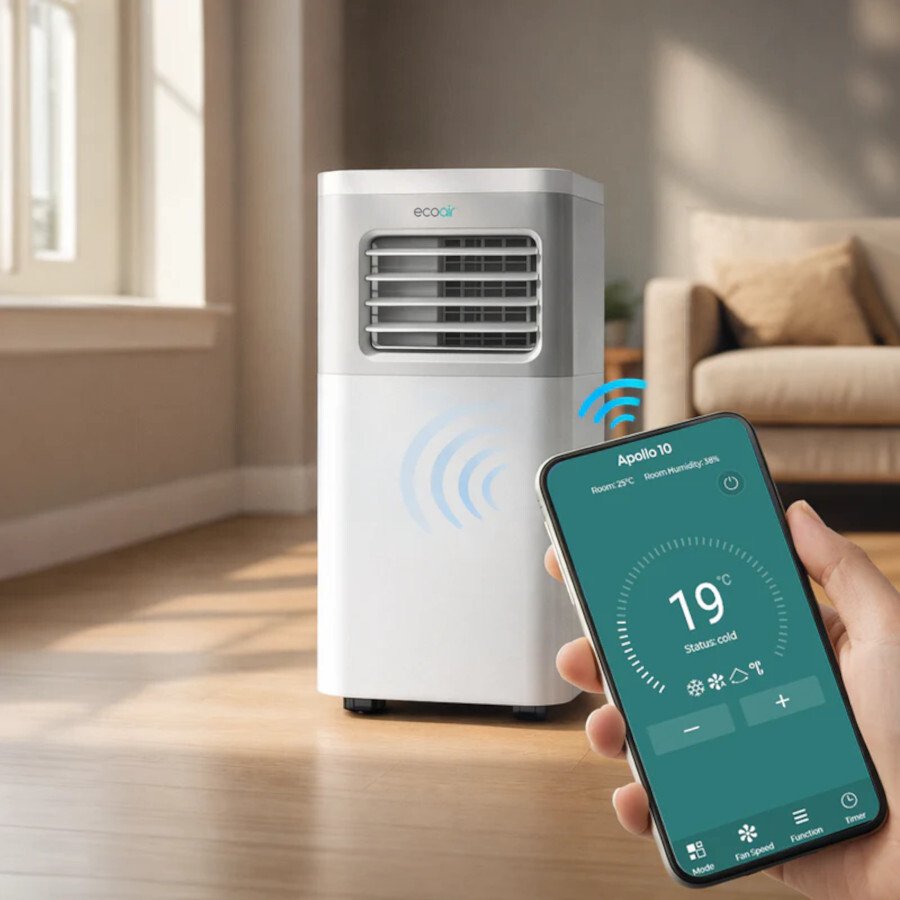 Ecoair Apollo 10K 10000 BTUs Smart Portable 3 in 1 Air Conditioner - White