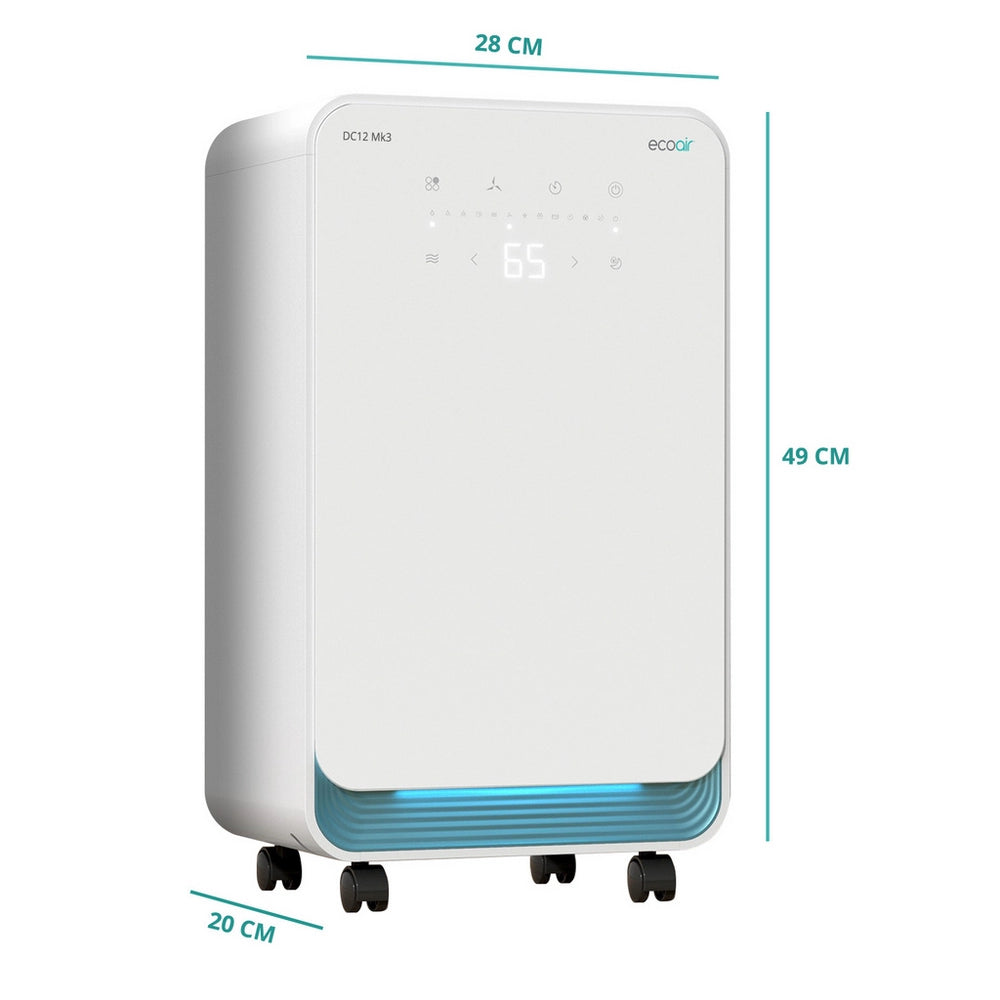 EcoAir DC12 MK3 Compressor Dehumidifier 12 Litres Per Day - White