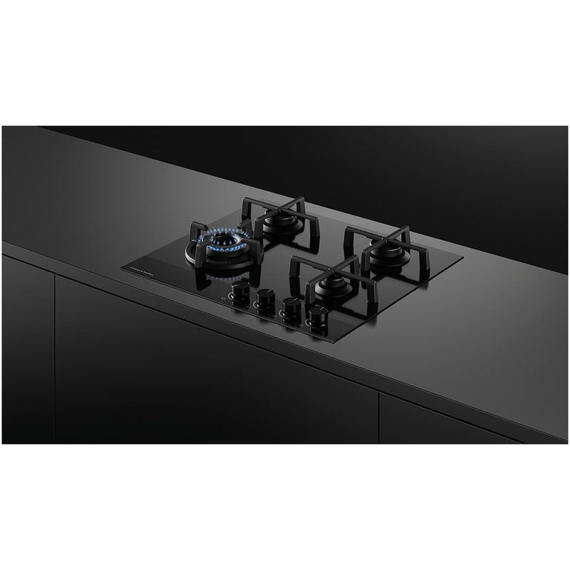 Fisher and Paykel CG604DLPGB4 Fisher & Paykel CG604DLPGB4 60cm 4 Burner Gas Hob in Black Glass