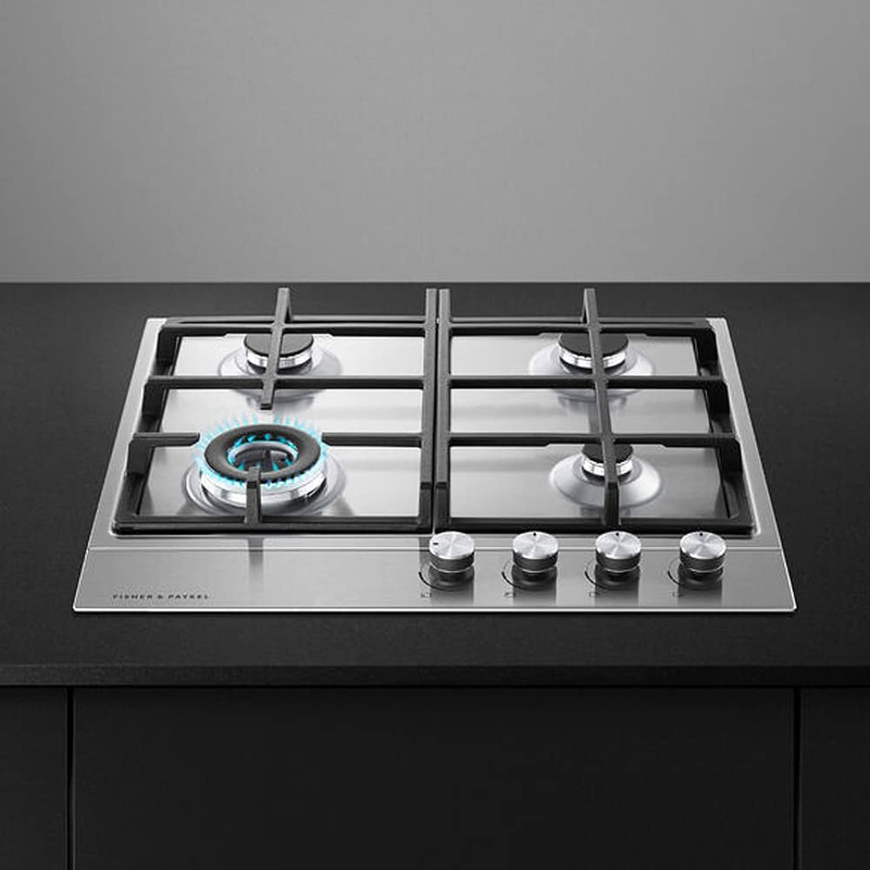 Fisher and Paykel CG604DLPX1 Fisher & Paykel CG604DLPX1 60cm 4 Burner Gas Hob - Stainless Steel