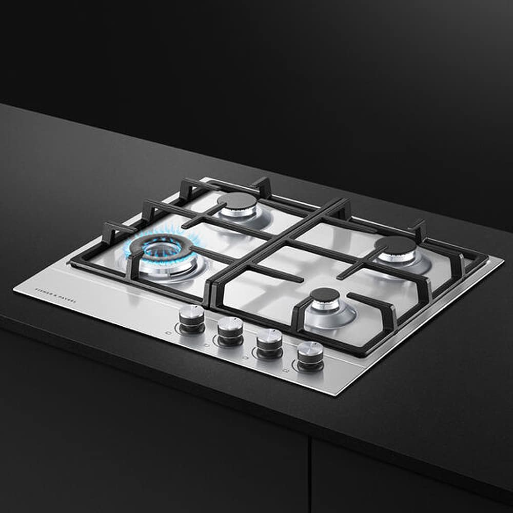 Fisher and Paykel CG604DLPX1 Fisher & Paykel CG604DLPX1 60cm 4 Burner Gas Hob - Stainless Steel