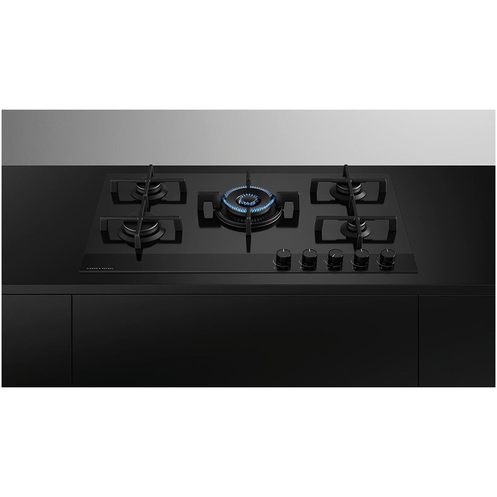 Fisher and Paykel CG905DNGGB4 Fisher & Paykel CG905DNGGB4 90cm Gas Hob - Black Glass