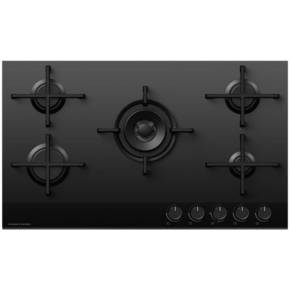 Fisher and Paykel CG905DNGGB4 Fisher & Paykel CG905DNGGB4 90cm Gas Hob - Black Glass