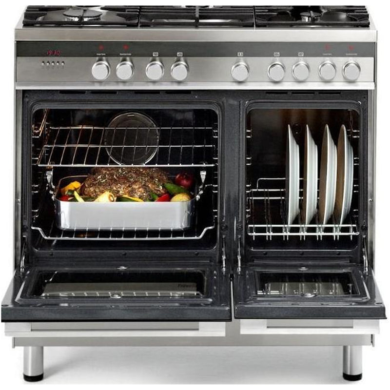 Fisher and Paykel OR90L7DBGFX1 Series 7 Contemporary Dual Fuel Range Cooker With Gas Hob Stainless Steel