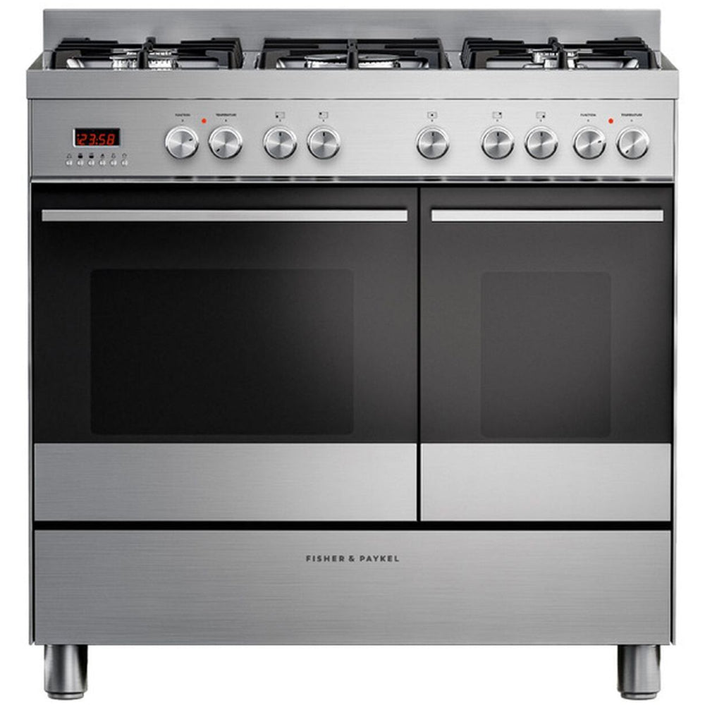 Fisher and Paykel OR90L7DBGFX1 Series 7 Contemporary Dual Fuel Range Cooker With Gas Hob Stainless Steel