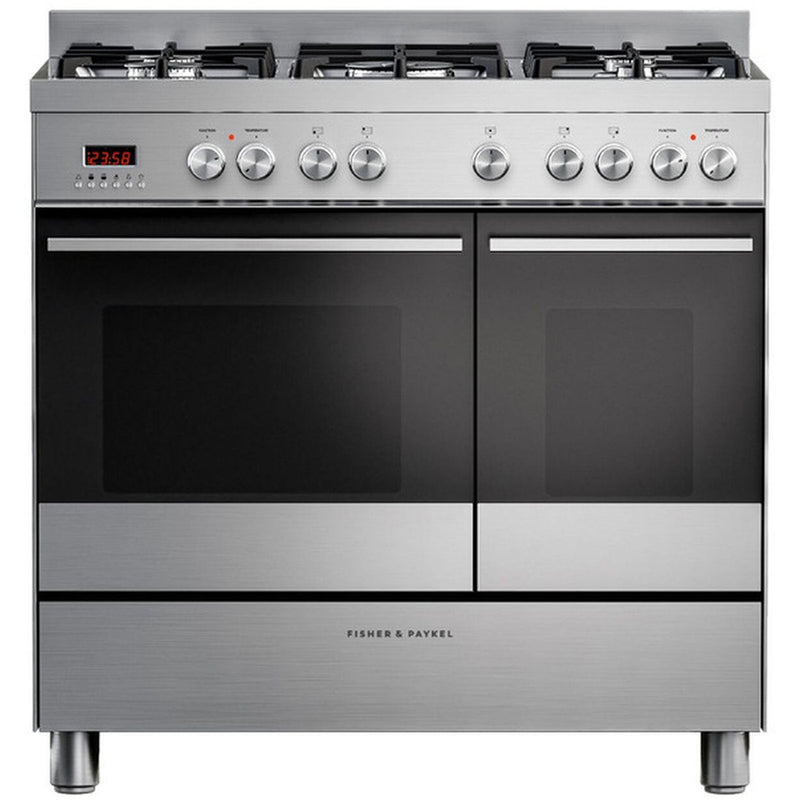 Fisher and Paykel OR90L7DBGFX1 Series 7 Contemporary Dual Fuel Range Cooker With Gas Hob Stainless Steel