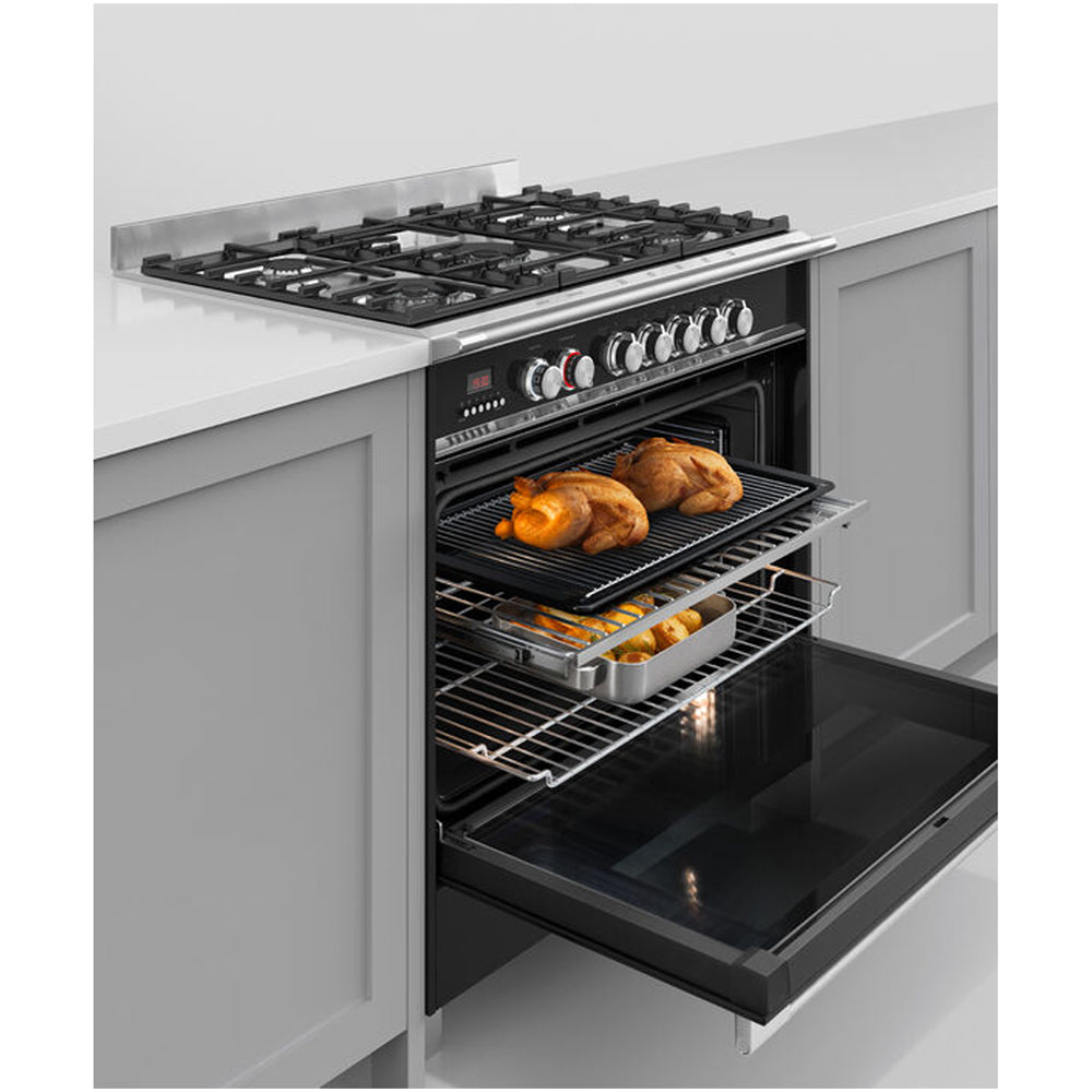 Fisher and Paykel OR90SCG4B1 Series 7 Classic Dual Fuel Range Cooker With Single Oven Black
