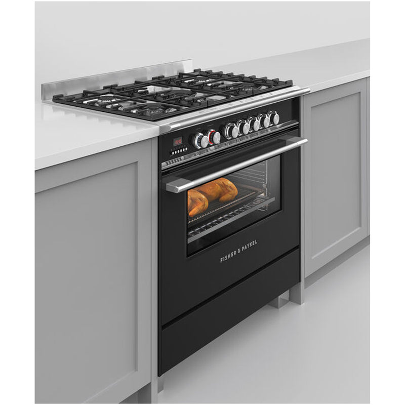 Fisher and Paykel OR90SCG4B1 Series 7 Classic Dual Fuel Range Cooker With Single Oven Black