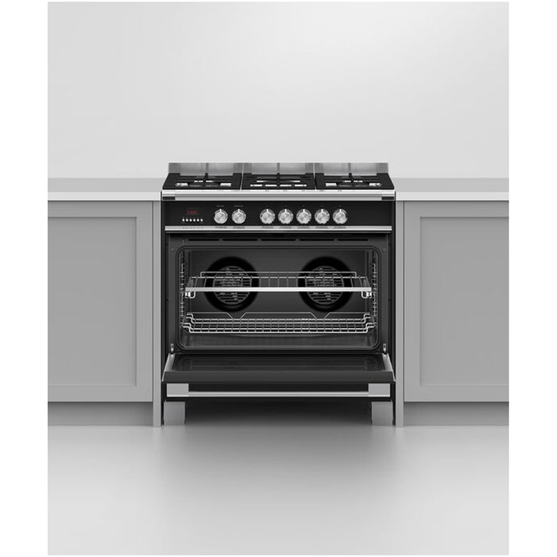 Fisher and Paykel OR90SCG4B1 Series 7 Classic Dual Fuel Range Cooker With Single Oven Black