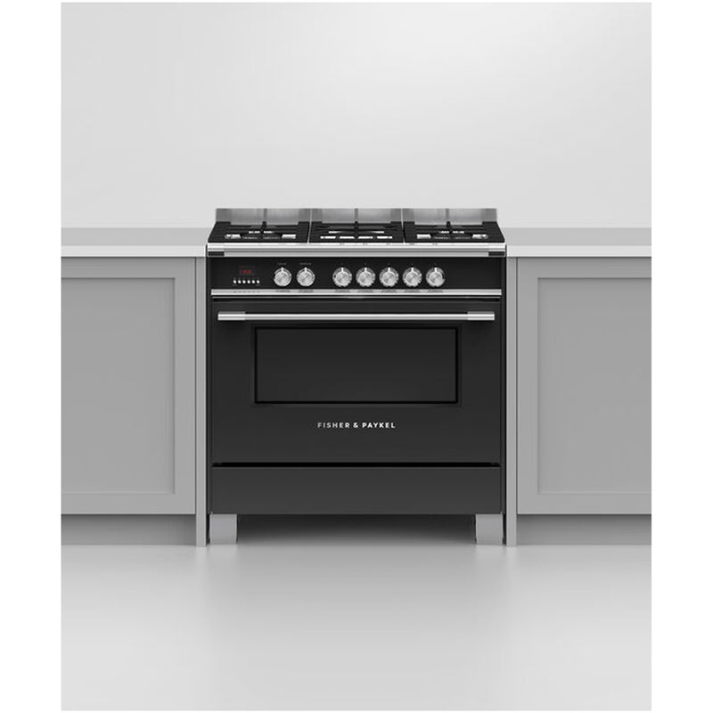 Fisher and Paykel OR90SCG4B1 Series 7 Classic Dual Fuel Range Cooker With Single Oven Black