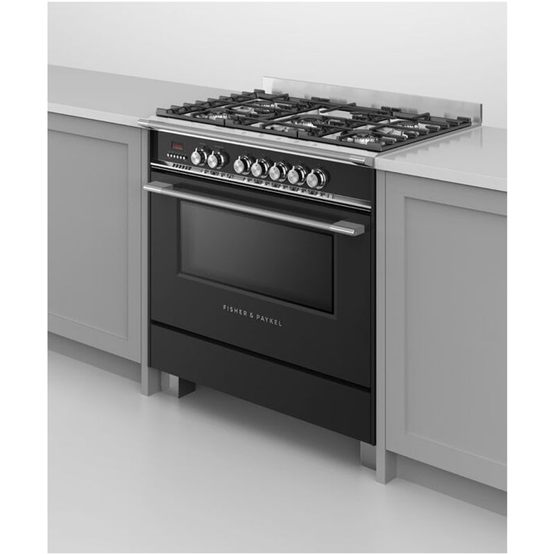 Fisher and Paykel OR90SCG4B1 Series 7 Classic Dual Fuel Range Cooker With Single Oven Black