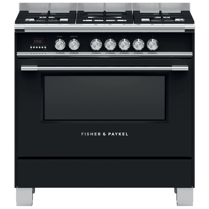 Fisher and Paykel OR90SCG4B1 Series 7 Classic Dual Fuel Range Cooker With Single Oven Black