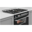 Fisher and Paykel OR90SCG6B1 Classic Single Oven Dual Fuel Range Cooker With Pyrolytic Cleaning Black