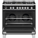 Fisher and Paykel OR90SCG6B1 Classic Single Oven Dual Fuel Range Cooker With Pyrolytic Cleaning Black