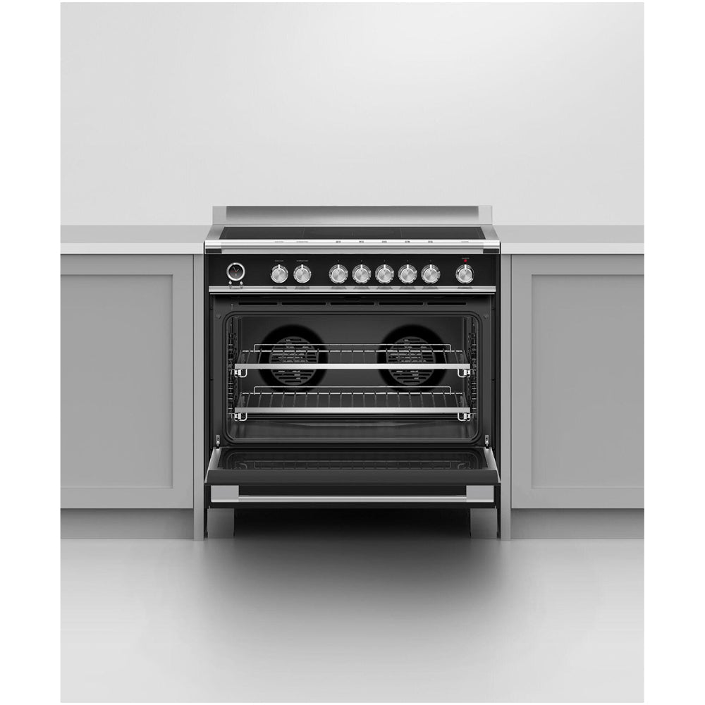 Fisher and Paykel OR90SCI6B1 Series 9 Classic Single Oven Induction Range Cooker With Pyrolytic Cleaning Black