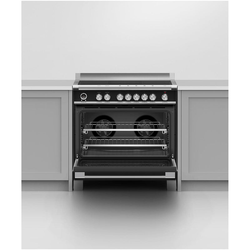Fisher and Paykel OR90SCI6B1 Series 9 Classic Single Oven Induction Range Cooker With Pyrolytic Cleaning Black