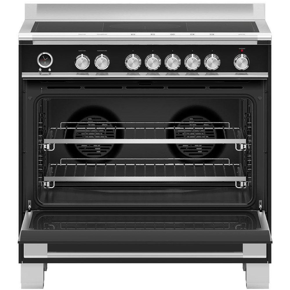 Fisher and Paykel OR90SCI6B1 Series 9 Classic Single Oven Induction Range Cooker With Pyrolytic Cleaning Black