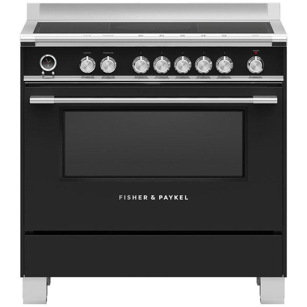 Fisher and Paykel OR90SCI6B1 Series 9 Classic Single Oven Induction Range Cooker With Pyrolytic Cleaning Black