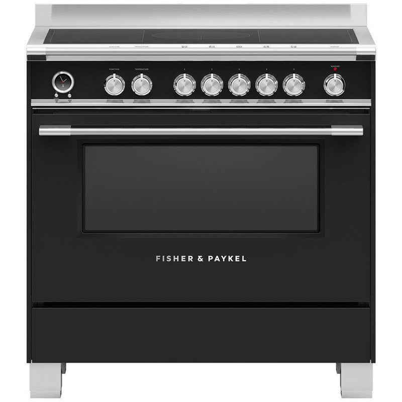 Fisher and Paykel OR90SCI6B1 Series 9 Classic Single Oven Induction Range Cooker With Pyrolytic Cleaning Black