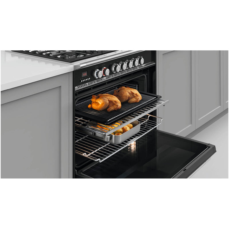 Fisher and Paykel OR90SDG4X1 Series 7 Contemporary Dual Fuel Range Cooker With Gas Hob Stainless Steel