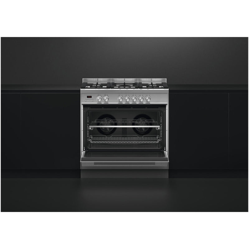 Fisher and Paykel OR90SDG4X1 Series 7 Contemporary Dual Fuel Range Cooker With Gas Hob Stainless Steel