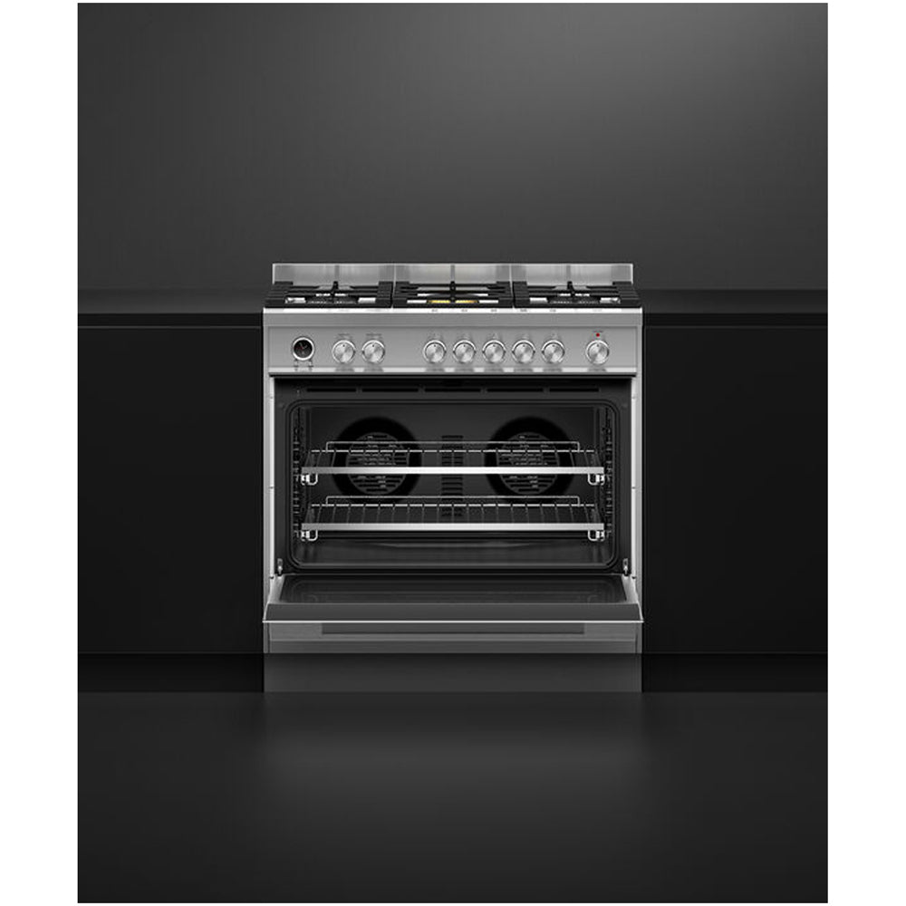 Fisher and Paykel OR90SDG6X1 Series 9 Dual Fuel Range Cooker with Gas Hob and Pyrolytic Cleaning Stainless Steel