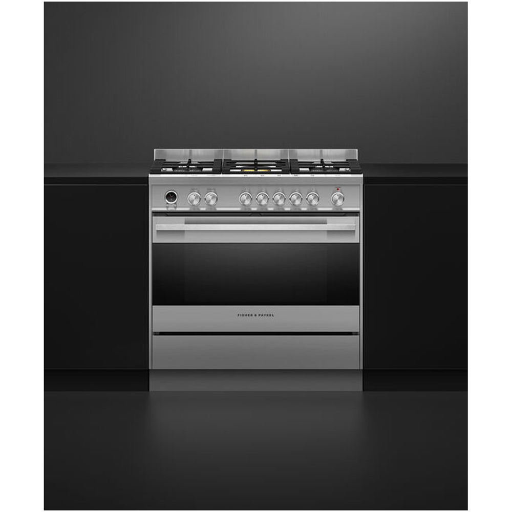 Fisher and Paykel OR90SDG6X1 Series 9 Dual Fuel Range Cooker with Gas Hob and Pyrolytic Cleaning Stainless Steel