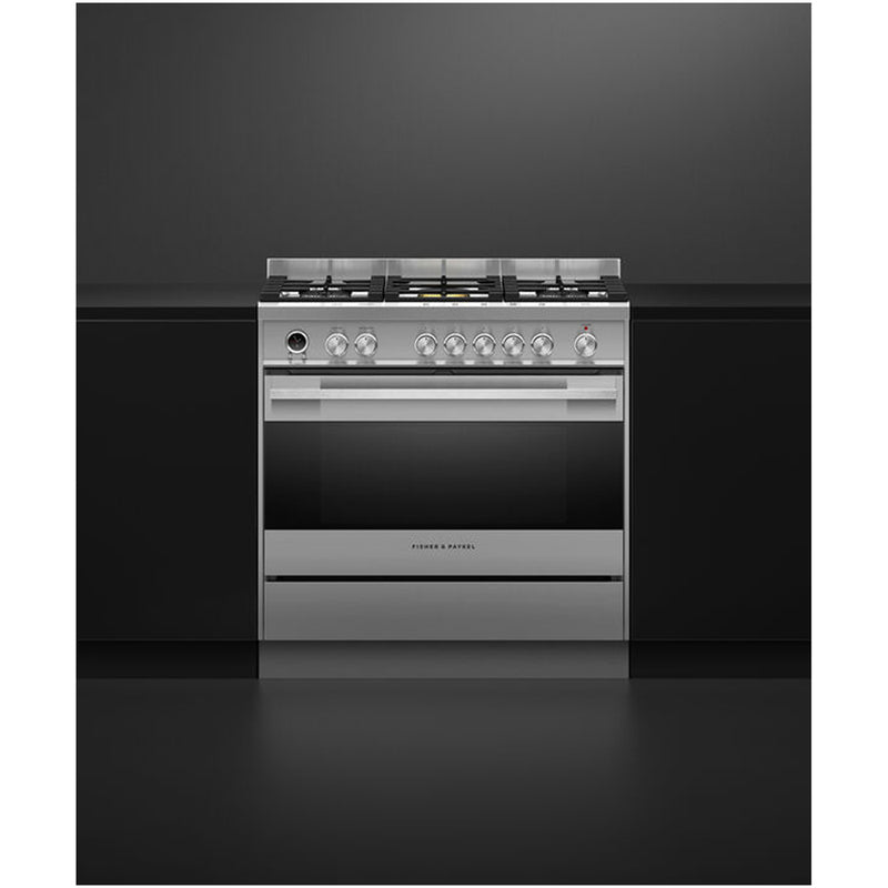 Fisher and Paykel OR90SDG6X1 Series 9 Dual Fuel Range Cooker with Gas Hob and Pyrolytic Cleaning Stainless Steel