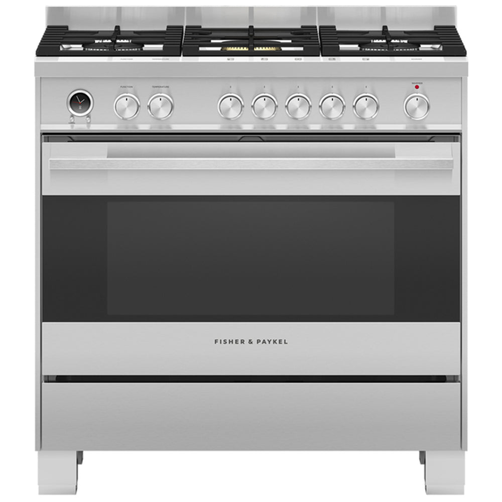 Fisher and Paykel OR90SDG6X1 Series 9 Dual Fuel Range Cooker with Gas Hob and Pyrolytic Cleaning Stainless Steel