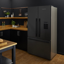 Fisher And Paykel RF540ADUB7 Series 7 Freestanding Plumbed-In American Fridge Freezer Black Steel
