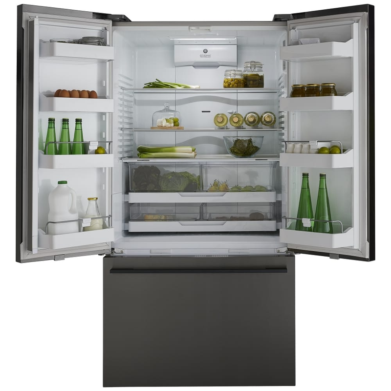 Fisher And Paykel RF540ADUB7 Series 7 Freestanding Plumbed-In American Fridge Freezer Black Steel