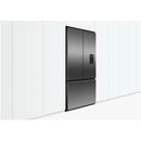 Fisher And Paykel RF540ANUB6 Series 7 Freestanding Plumbed-In American Fridge Freezer Stainless Steel Black Steel