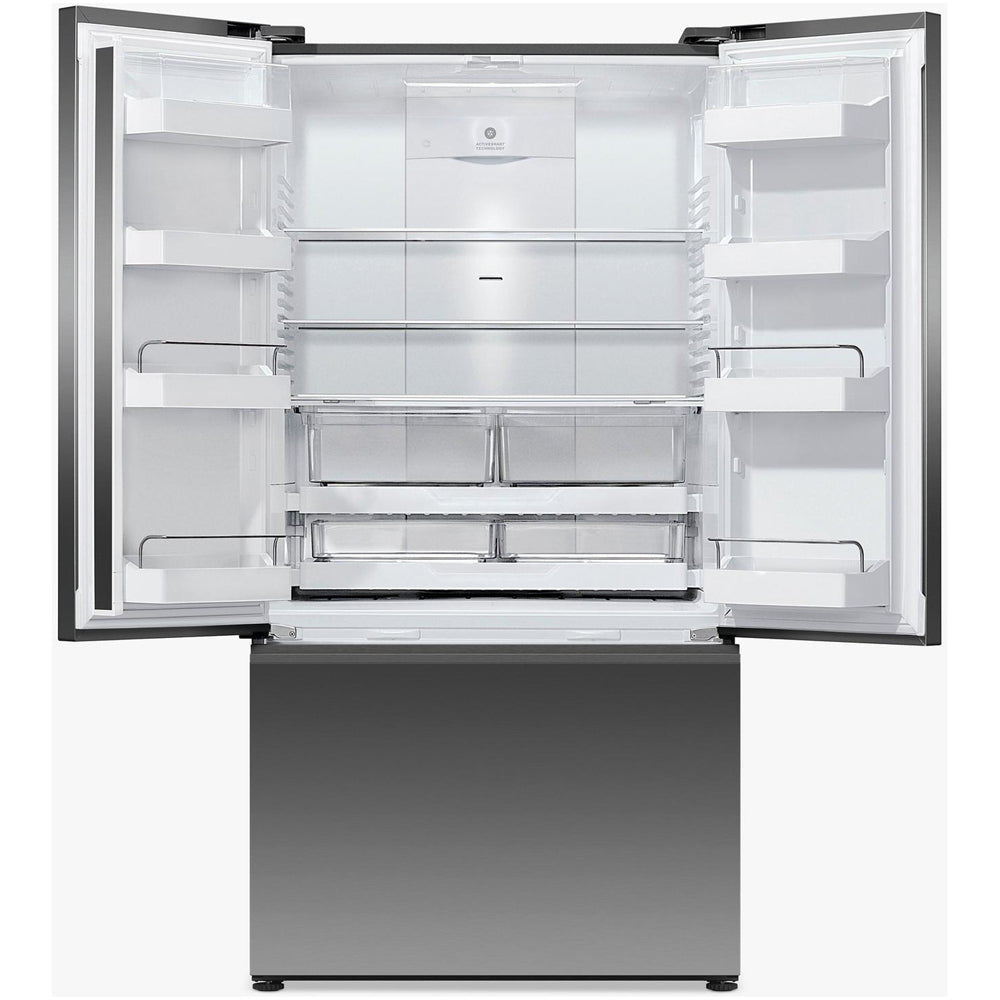 Fisher And Paykel RF540ANUB6 Series 7 Freestanding Plumbed-In American Fridge Freezer Stainless Steel Black Steel