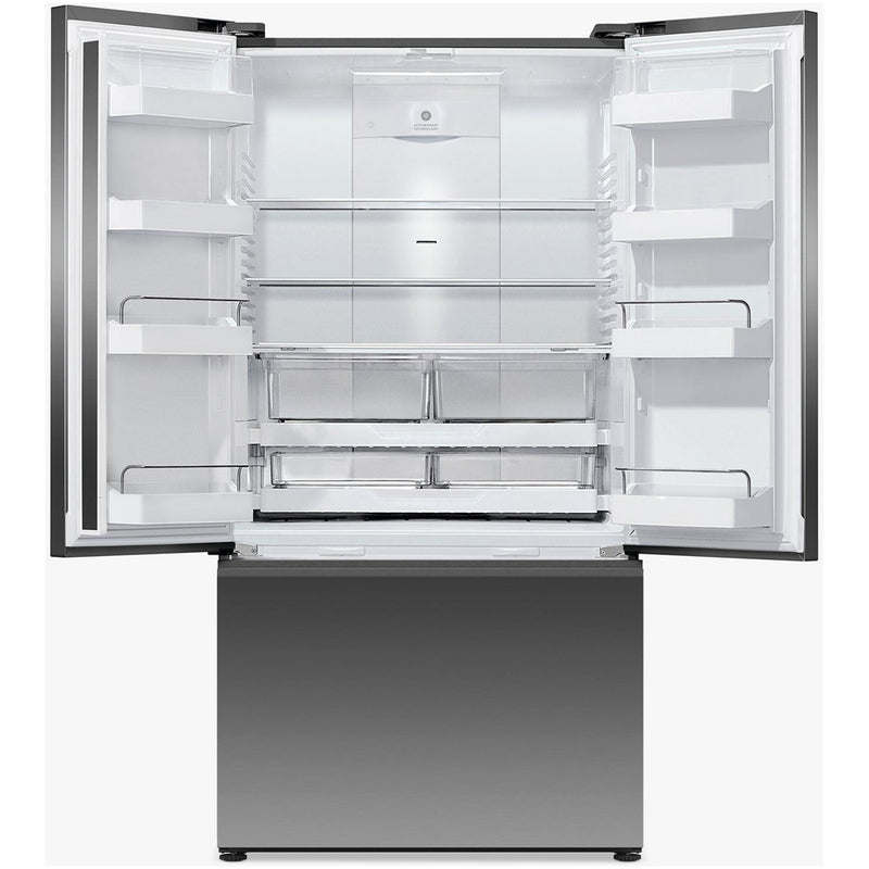 Fisher And Paykel RF540ANUB6 Series 7 Freestanding Plumbed-In American Fridge Freezer Stainless Steel Black Steel