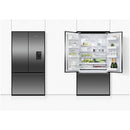 Fisher And Paykel RF540ANUB6 Series 7 Freestanding Plumbed-In American Fridge Freezer Stainless Steel Black Steel