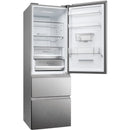 Haier 3D 60 Series 5 HTW5618EWMG Wifi Connected Total No Frost Freestanding Fridge Freezer - Stainless Steel - E Rated Silver