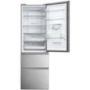 Haier 3D 60 Series 5 HTW5618EWMG Wifi Connected Total No Frost Freestanding Fridge Freezer - Stainless Steel - E Rated Silver