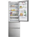Haier 3D 60 Series 5 HTW5618EWMG Wifi Connected Total No Frost Freestanding Fridge Freezer - Stainless Steel - E Rated Silver