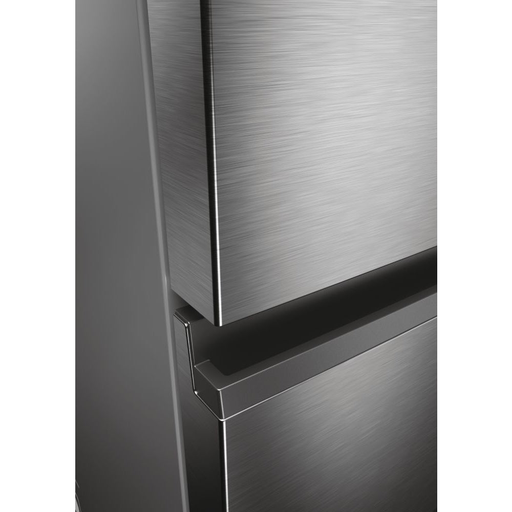 Haier 3D 60 Series 5 HTW5618EWMG Wifi Connected Total No Frost Freestanding Fridge Freezer - Stainless Steel - E Rated Silver