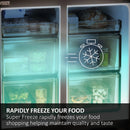 Haier 3D 60 Series 5 HTW5618EWMG Wifi Connected Total No Frost Freestanding Fridge Freezer - Stainless Steel - E Rated Silver