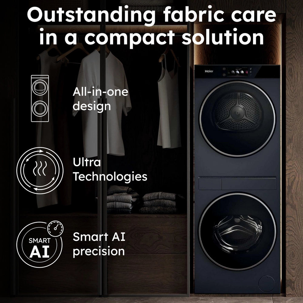 Haier Couture CLC108-GNU1-UK WiFi Connected 10Kg/8Kg 1400 Spin Heat Pump Washer Dryer with - Graphite Graphite