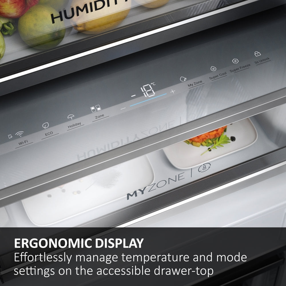 Haier HBW7518CTK 177cm 70/30 Integrated Total No Frost Fridge Freezer with Sliding Door Hinge White - C Rated White