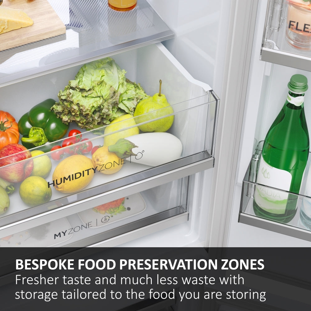 Haier HBW7518CTK 177cm 70/30 Integrated Total No Frost Fridge Freezer with Sliding Door Hinge White - C Rated White