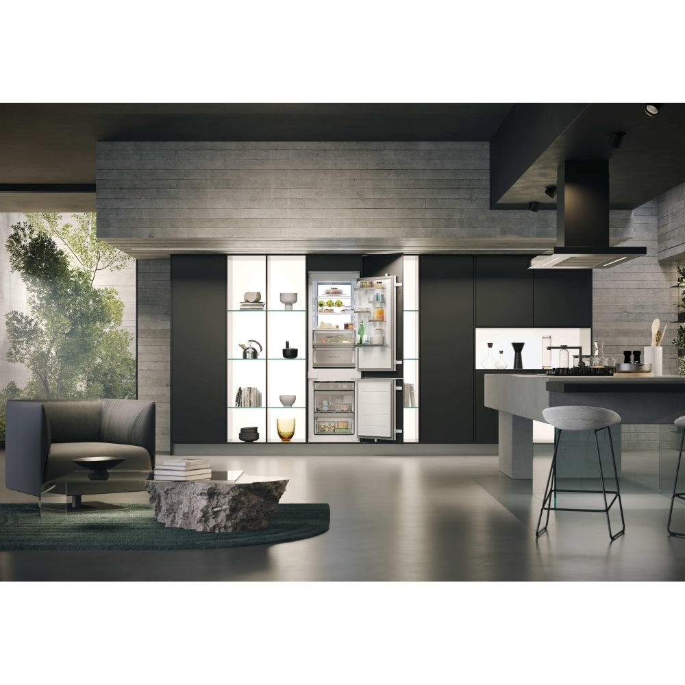 Haier HBW7518CTK 177cm 70/30 Integrated Total No Frost Fridge Freezer with Sliding Door Hinge White - C Rated White