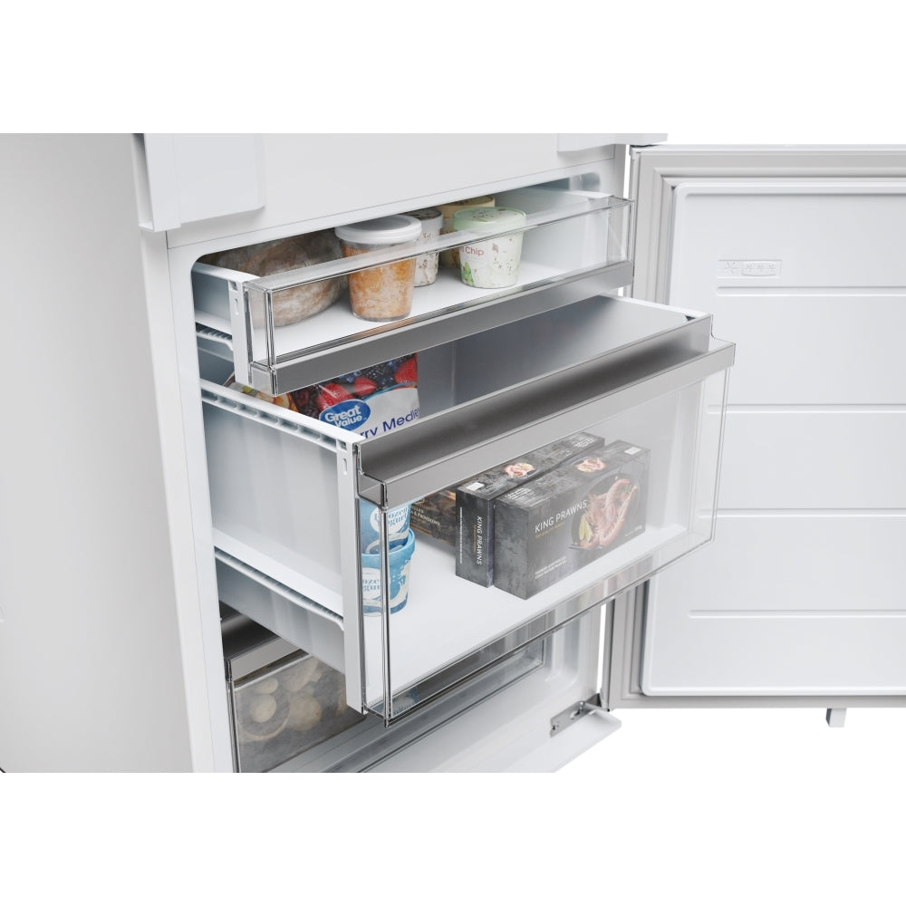Haier HBW7518CTK 177cm 70/30 Integrated Total No Frost Fridge Freezer with Sliding Door Hinge White - C Rated White