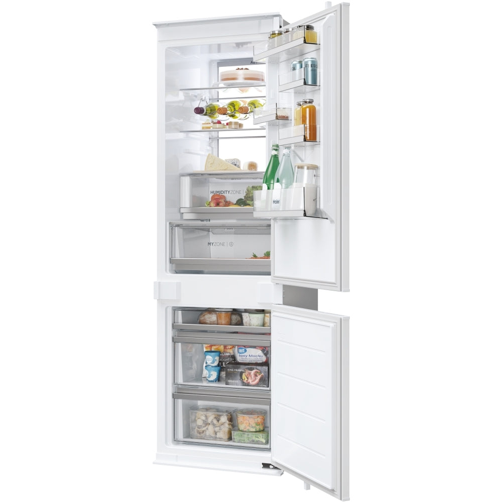 Haier HBW7518CTK 177cm 70/30 Integrated Total No Frost Fridge Freezer with Sliding Door Hinge White - C Rated White