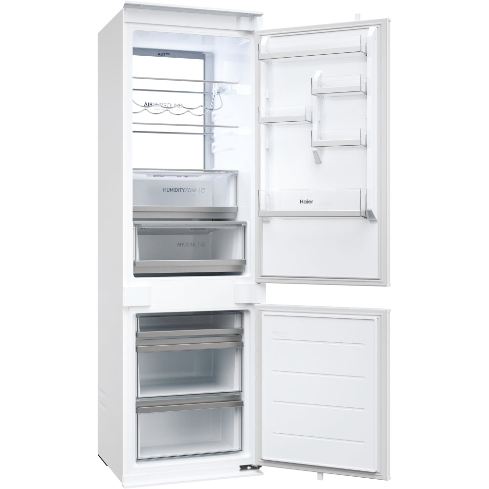 Haier HBW7518CTK 177cm 70/30 Integrated Total No Frost Fridge Freezer with Sliding Door Hinge White - C Rated White