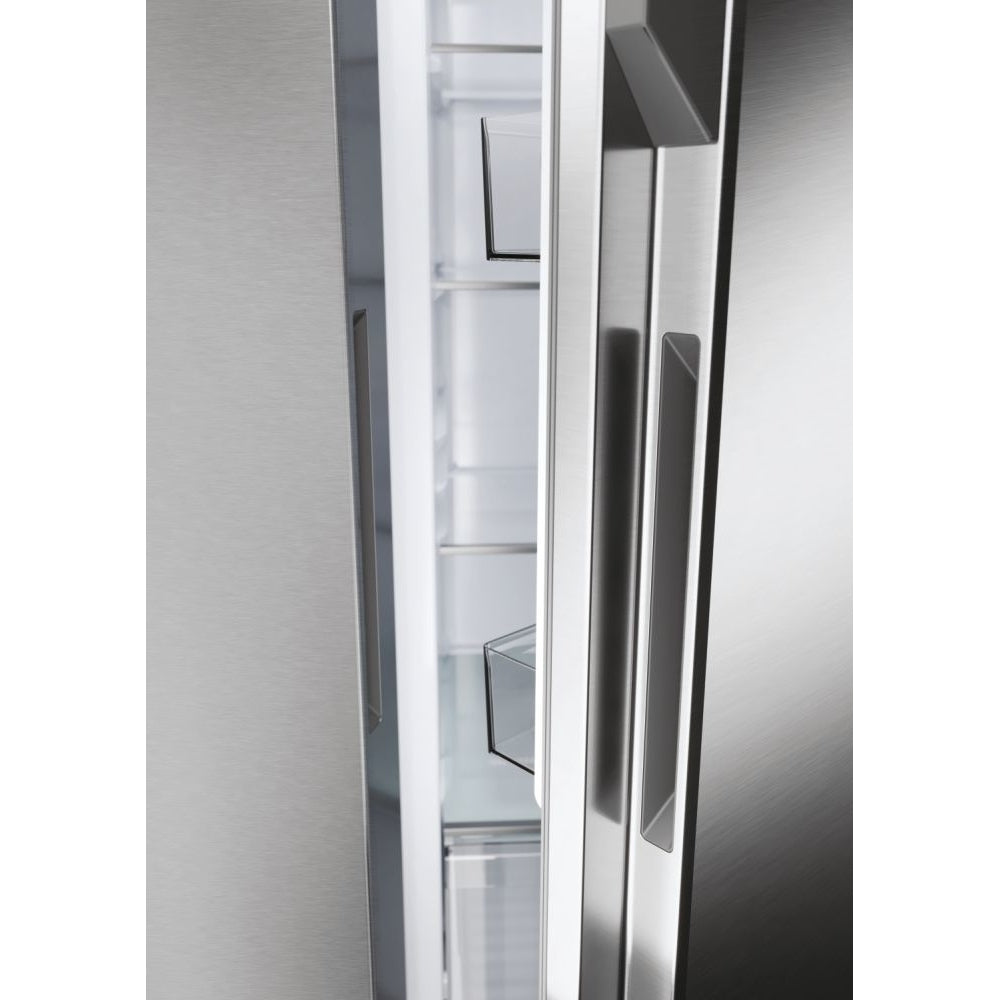 Haier HSR5918DNMP Frost Free Non-Plumbed American Fridge Freezer - Platinum Inox
